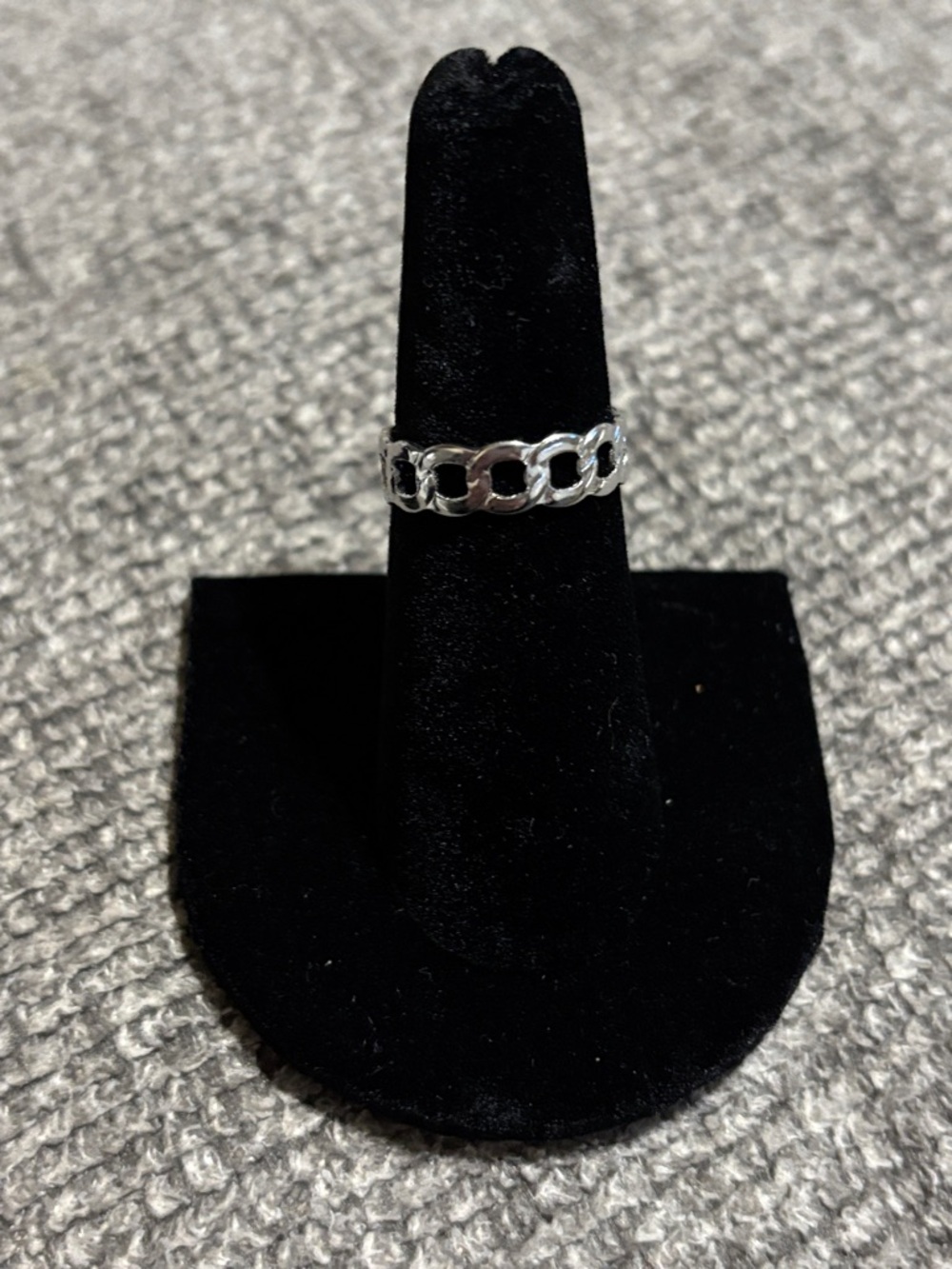 Sterling Silver Chain Link Band Ring - Silver size 6